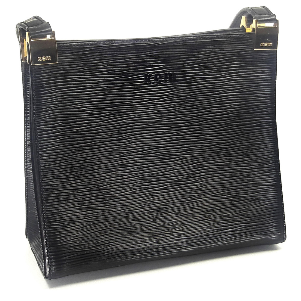 Kem Black Distressed Leather Purse
